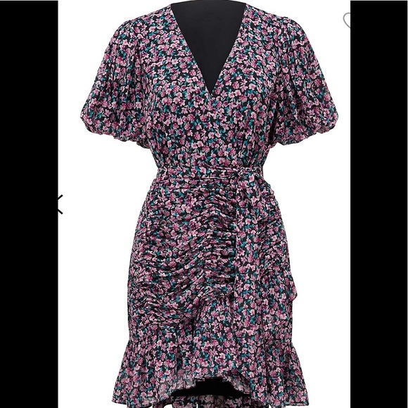 EVER NEW Ruched Floral Mini Dress - Picture 3 of 3